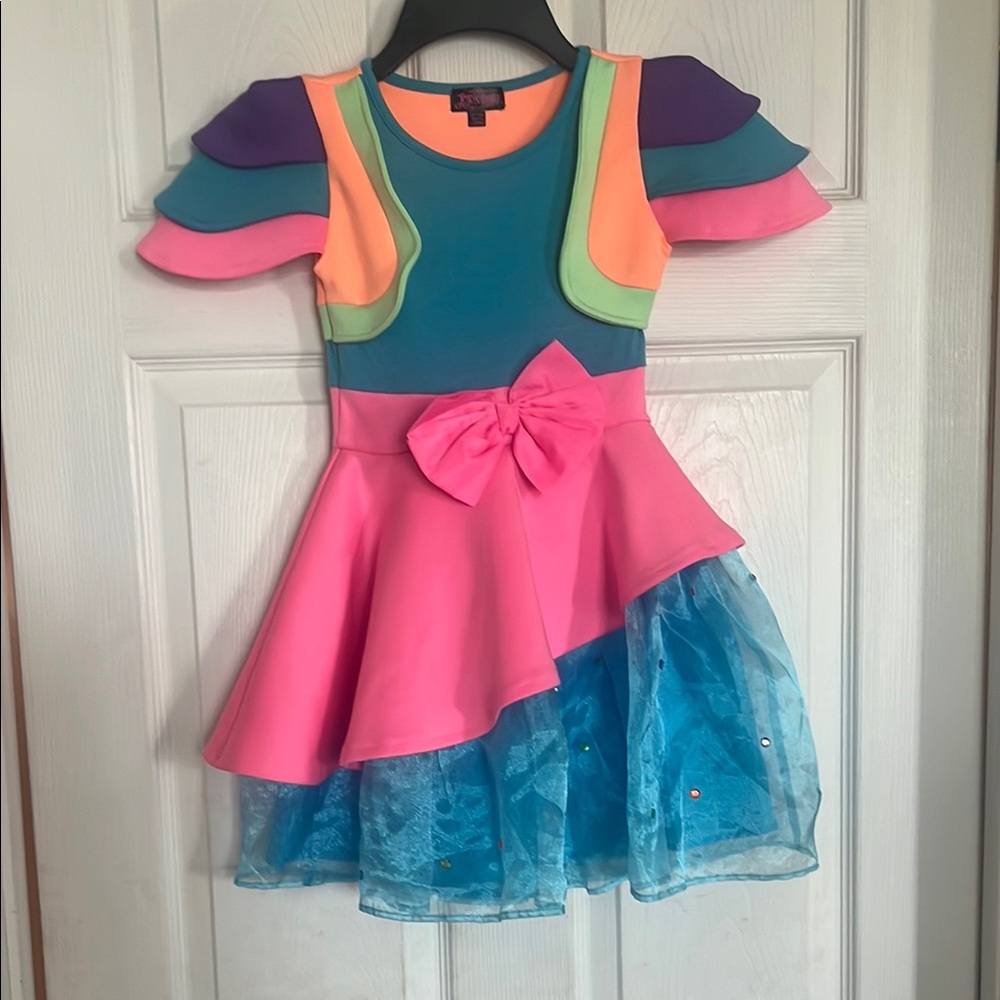 JoJo Siwa Pink and Blue Dance Costumes with Ruffled Accents